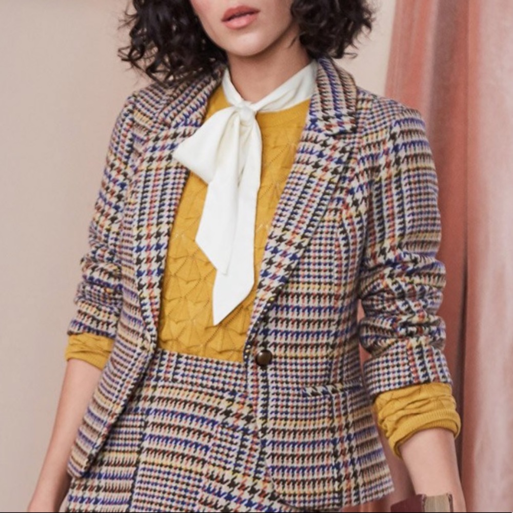 NEW MODCLOTH Multicolor Plaid “Tweed” Blazer